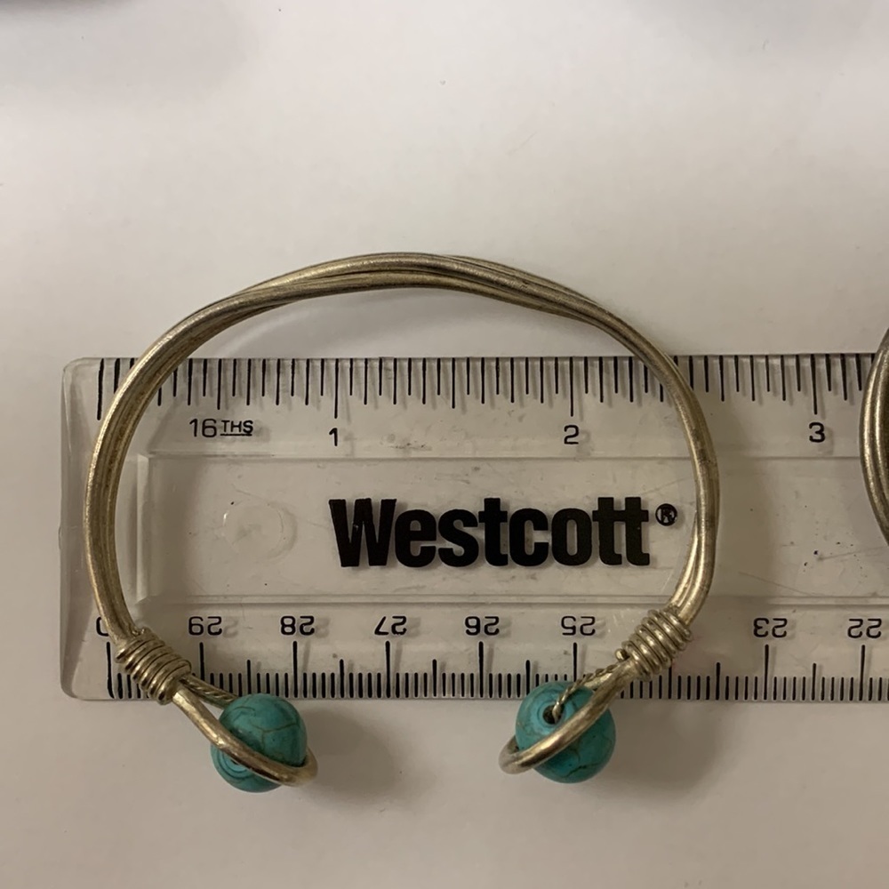 Silver Turquoise Adjustable Bracelet - image 4